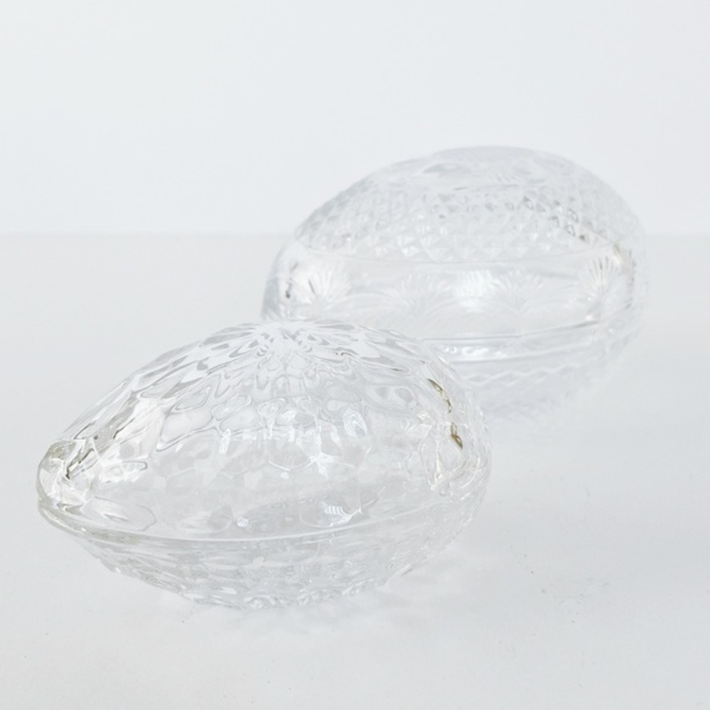 Vintage Clear Glassware Lidded Eggs
